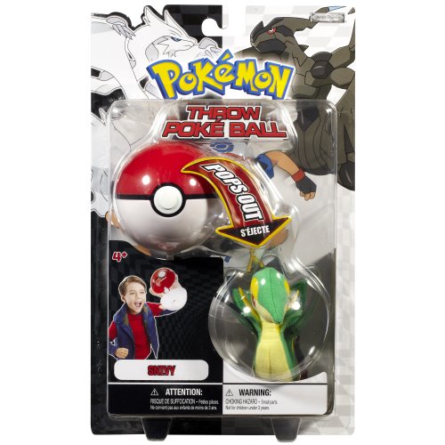 Pokemon Throw Poke Ball B&W Series #1 Snivy (Grass Type Starter With Poke Ball)