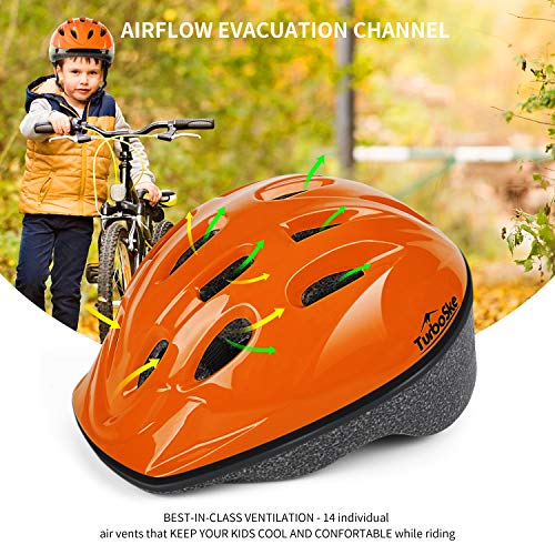 TurboSke Kid's Helmet, Children's Bike Helmet (Gloss Orange) Pricepulse