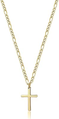 TASBERN Cross Necklace for Men 14K Gold 