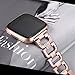 bayite Bling Bands Compatible with Fitbit Versa/Versa 2, Stainless Steel D-Link with Rhinestones, Rose Gold 5.5