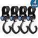 Funbliss Stroller Hooks - 4 Pack of Baby Multi Purpose Hooks for Hang Purse，Diaper，Bags Grocery，Purse - Great Accessory for Mommy Black