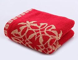 See Ikeelife Unisex Cotton Chinese Marrying Face Towel Easily-dryed Heart Washrag Flower Red Details