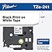 Brother Genuine P-touch TZE-241 Tape, 3/4" (0.70") Standard Laminated P-touch Tape, Black on White, Perfect for Indoor or Outdoor Use, Water Resistant, 26.2 Feet (8M), Single-Pack primary