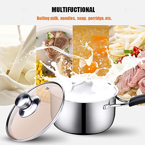 WEZVIX 2.5 Quart Saucepan Stainless Steel Sauce Pot Pan with Cover