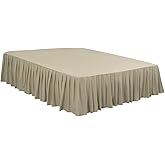 PiccoCasa Ruffled Bed Skirt Polyester Brushed Hotel Quality Durable Solid Wrinkle and Fade Bedroom 16 Inch Drop Full Khaki