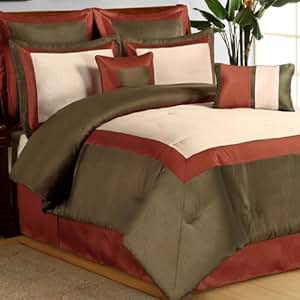 Amazon.com: Hotel Rust Comforter Set Queen Comforter Set