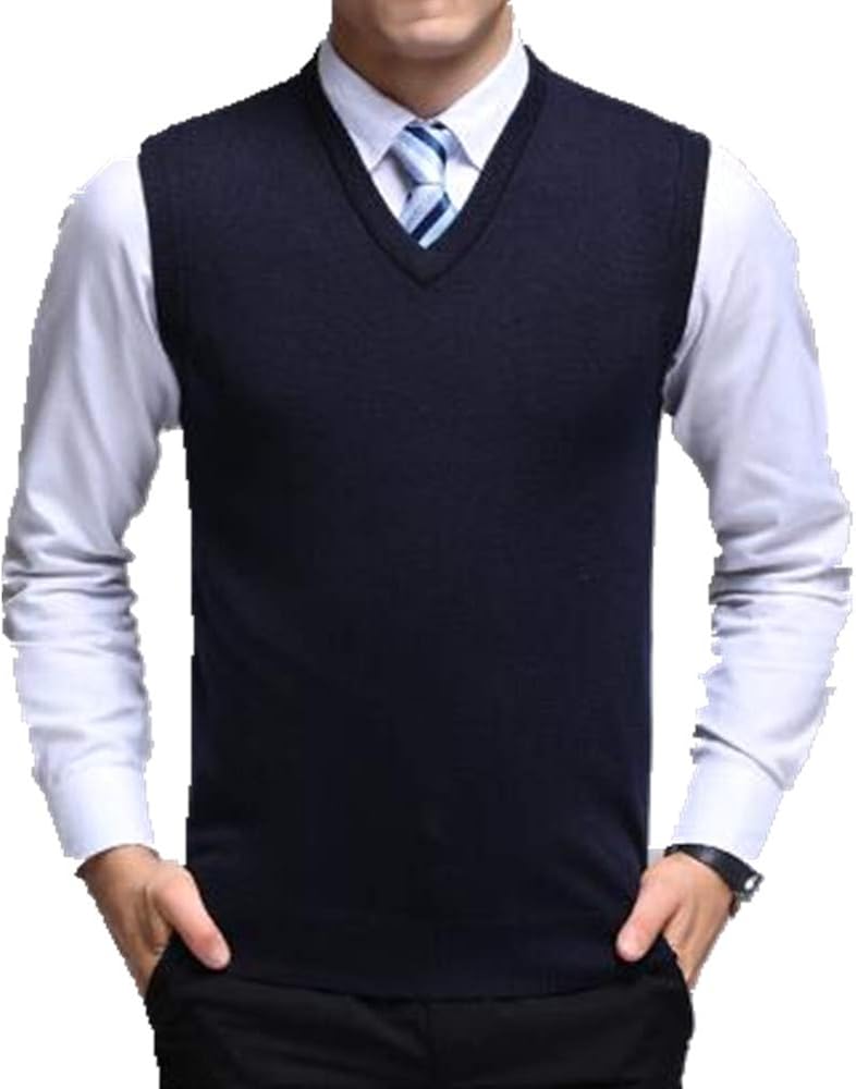 men's cashmere sweater vest autumn & winter sleeveless sweater male