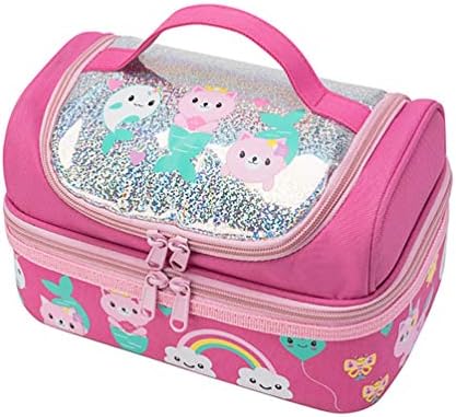 GRKJGytech Insulated Lunch Bag, Portable Leakproof Food Drink Pink Lunch Bag for Girl