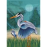 Coastal Blue Heron of the Chesapeake Garden Flag by Joe Barsin 12 x 18-Inch Decorative USA-Produced