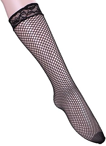 Elitimmy Women's 3 Pairs Black Mesh Lace Fishnet Knee High Socks