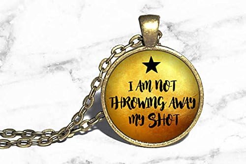 Alexander Hamilton, I am not throwing away my shot, Hamilton Musical Necklace, Musical Theatre, Broadway Westend, Necklace Keychain Ring