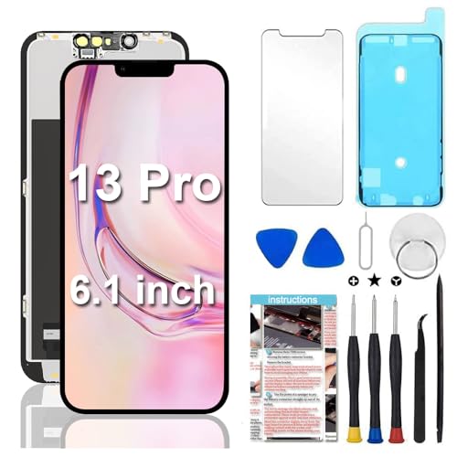 Photo 1 of Fixerman for iPhone 13 Pro Screen Replacement 6.1 inch, 3D Touch LCD Display Digitizer Assembly with Repair Tools Compatible with Model A2483, A2636, A2638, A2639, A2640