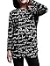 Allegra K Women Round Neck Full Sleeve Letter Prints Pullover Knit Shirt Black L