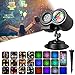 Diditech Projector, 2 in 1 Ripple Ocean 12 Slide Patterns Led Flashlight, Waterproof Outdoor/Indoor Landscape Decoration Lighting for Christmas, Halloween, Multicolor