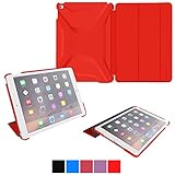 roocase iPad Air 2 Case - Optigon 3D iPad Air 2 2014 Slim Shell Case Smart Cover - with Sleep / Wake Function [Features Landscape and Typing Stand] for Apple iPad 6 Air 2 (2014) 6th Generation Latest Model, Red