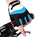 WOLFBIKE Non-Slip Gel Pad Gloves Men's Women's Sportswear Bike Bicycle Cycling Riding Short Half Finger Gloves (Blue-2, XL (9-10cm))