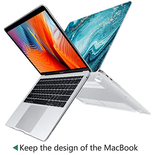 Batianda Case for Latest 2018 2017 2016 MacBook Pro 15 inch with Touch Bar (Model:A1707/A1990) Premium Hard Protective Shell with Gradient Keyboard Cover (Green River Sand)