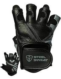 Guantes de levantamiento de pesas para proteger la muñeca, para Crossfit- Ideal para hombres y mujeres aficionados a levantar pesas - de piel SCARR