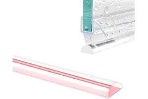 PHMUNY 39 Inch Shower Water Dam Glass Door Seal Strip-Clear PVC Base (D Shape) Shower Door Bottom Seal Sweep Stop Shower Leaks Frameless Shower Door Seal Strip