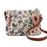 Ladies Garden Flower Tapestry Mini Satchel Cross-body Bag Adjustable Strap also as Small Shoulder Bag by Signare (XB02-MGD) l