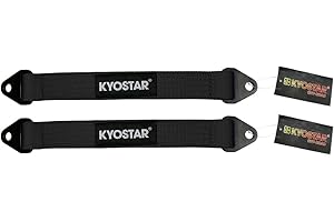 KYOSTAR 17 Inch Limit Strap, Premium Quad Wrap Limit Strap Car Hauler Axle Straps Rated for 10,000 Lb (Black, 2 Pack)