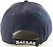 Dallas Adjustable Bent Brim Baseball Cap with Stripes on Bill (Navy Blue Star)