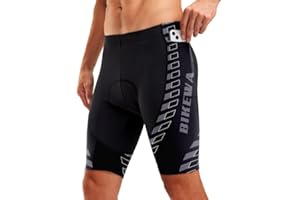 Bikewa Men's Bike Shorts 4D Padded Biking Road Cycling Bicycle Pants Biker Shorts for Men Zipper Pockets