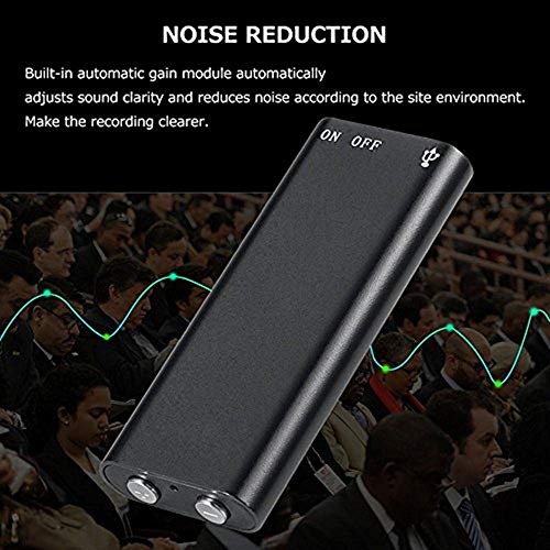 Mini Voice Recorder,USB Voice Recorder with MP3,Rechargeable Digital Voice Recorder, 8GB Memory by Seanme(Black)