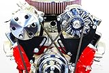 SBC Chevy Black Top Mount Alternator Bracket Long