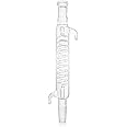 QWORK Jacket 200mm Glass Condenser with 24/40 Joint for Laboratory