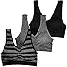 Stylzoo Women's Plus Size 3 Pack Seamless Wire Free Bra with Removable Pads