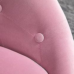 HOMCOM Modern Makeup Vanity Chair Round Tufted