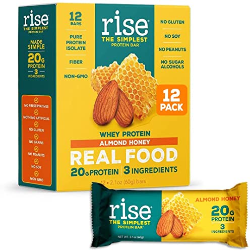 Rise Whey Protein Bars Almond Honey Healthy Breakfast Bar & Protein