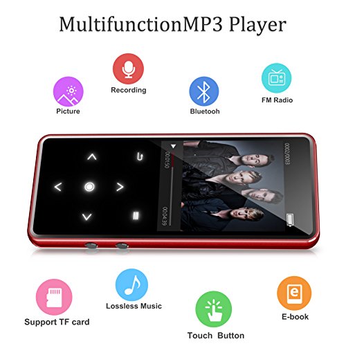 16G Bluetooth 4.0 MP3 Player with FM/Voice Recorder,Valoin Lossless Sound Digital Music Player with 2.4 Inch Screen Sensitive Touch Buttons - Thumbnail 3