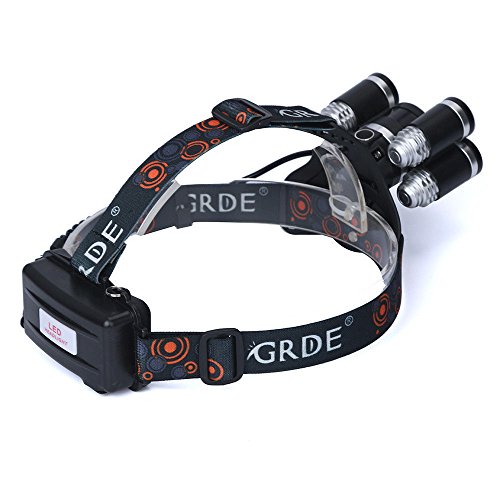 LED Cree Headlamp,hardhats 4 Modes 5T6 and Waterproof,Bright, Rechargeable Headlight Flashlight Torch,hat,Helmet Light,for Hiking,camping,running ,car light,Cycling,headlamps 18650 Batteries Include