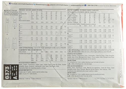 NEW LOOK 6373 Misses' Jumpsuit or Romper and Dresses Sewing Kit, Size A (8-10-12-14-16-18-20)