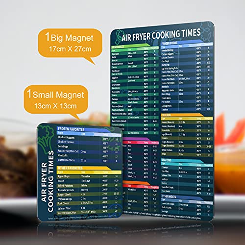 Air Fryer Cheat Sheet Set, Air Fryer Accessories Chart,Air Fryer Cooking Times