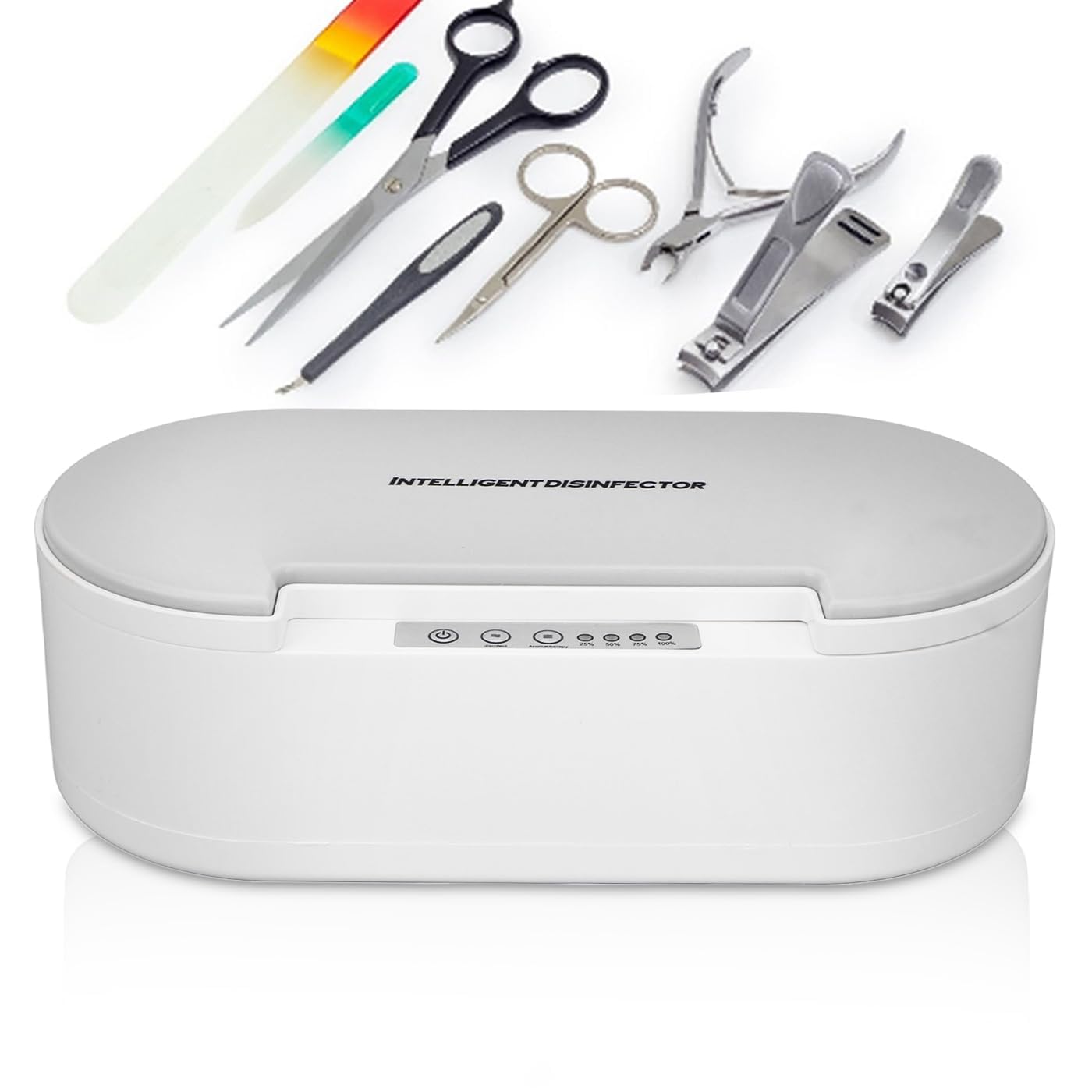 YUYTE UV Cleaning Box, Professional Sterilizing Tray,Voice Broadcast Clean Sterilizer Box Storage Organizer for Nail,Tweezers,Hair Salon,Nail Art Tool