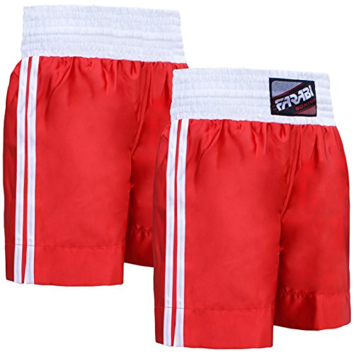 Farabi Pro Boxing Shorts for Boxing Training Punching, Sparring Fitness Gym Clothing Fairtex jiu jitsu MMA Muay Thai Kickboxing Equipment Trunks (Red, XL)