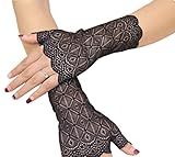 Short Lace Gloves UV Protection Fingerless Gloves Prom Party Driving Wedding