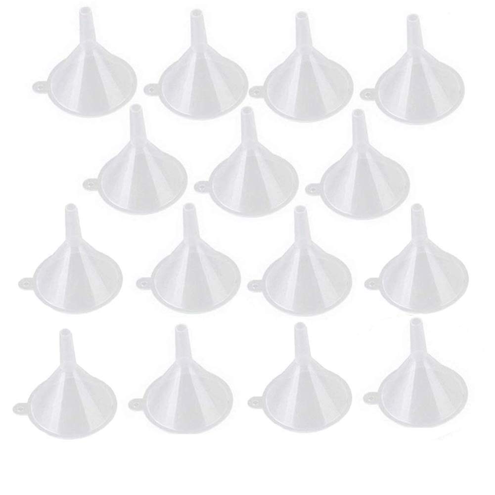 Mini  Plastic Funnels, 50PCS Small Clear Funnels for Art Sand Bottle Filling Perfumes Lab Bottle Essential Oils Arts  Crafts Supplies