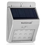 240Lumens Max Solar Lights, Hallomall Bigger and Brighter 12LED Outdoor Solar Motion Sensor Lights, Diamond Lampshade - SCREW/STICK - For Patio Deck Yard Garden Outside Wall - 2 Modes