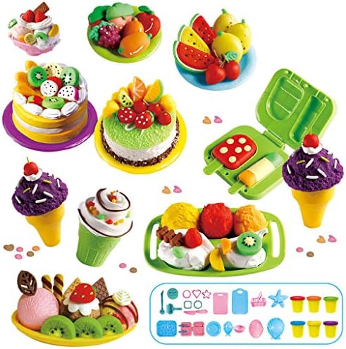 Holywin RC Car Play Dough Mold Set Ice Cream Ice Lolly Cake Soft Clay Plasticine Kids Toy Gift
