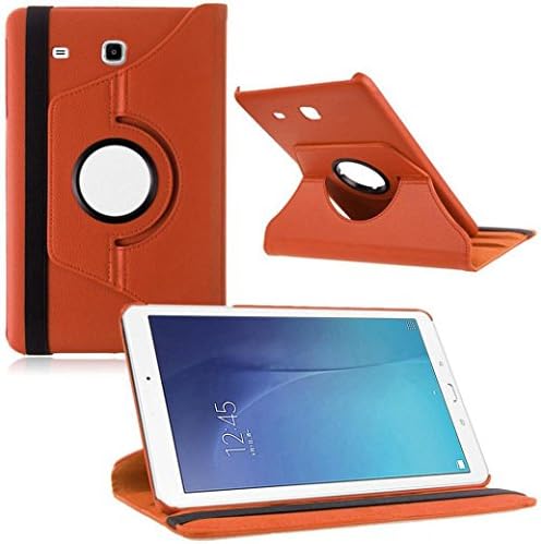 Samsung Galaxy Tab Case Surper® 360 Rotating Leather Case Cover Stand for Samsung Galaxy Tab E T560 9.6 inch (Orange)