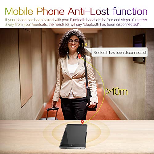 Toughsty Retractable Wireless Stereo Bluetooth Neckband Earbuds for Running Sports MP3 Music Player Earphone with FM Radio and Mic (MT-HSET011)