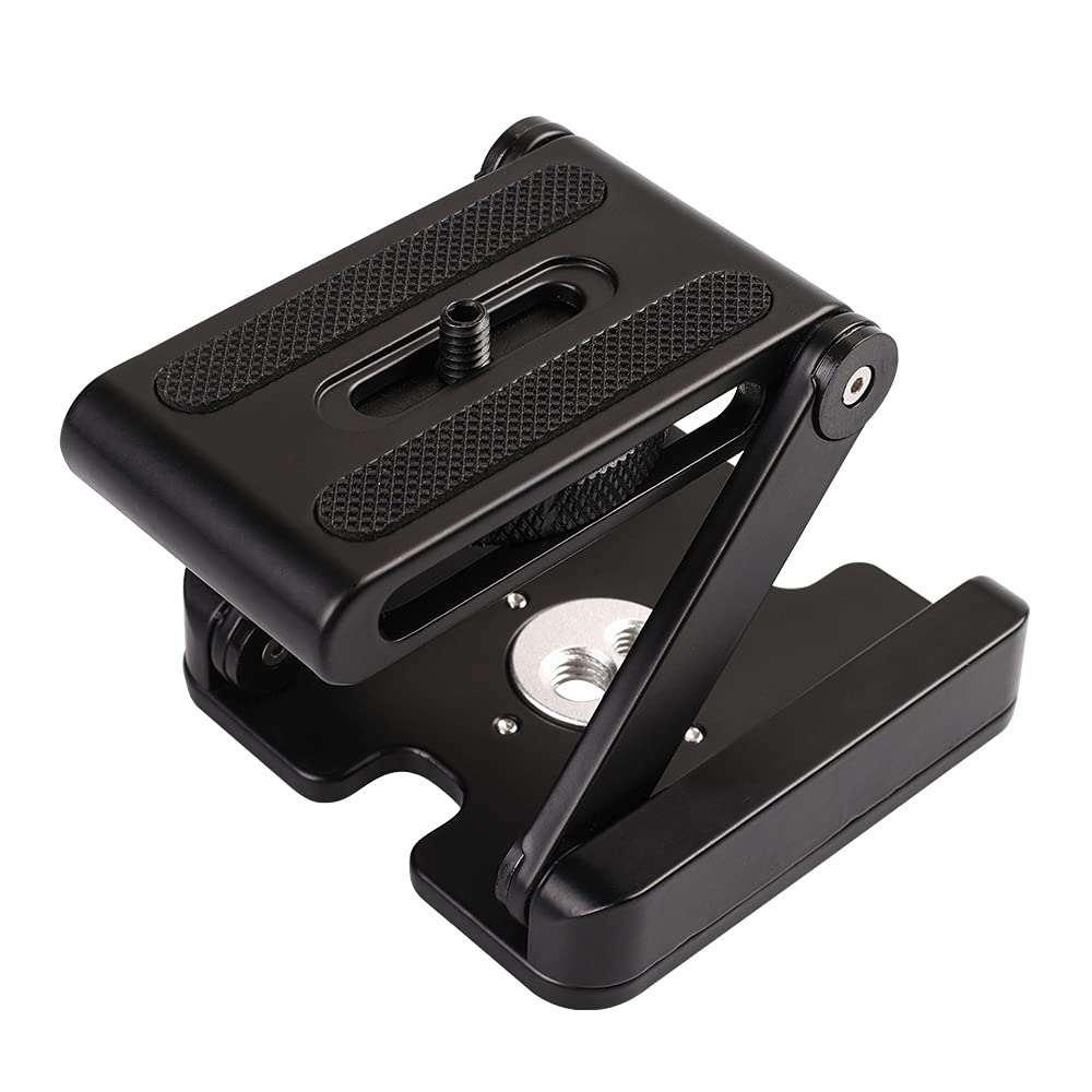 Folding Z Flex Tilt Tripod Ball Head,Aluminum Alloy Z Tilt Head Quick Release Plate Stand Holder for DSLR Camera Camcorder,Tripod,Slider Rail
