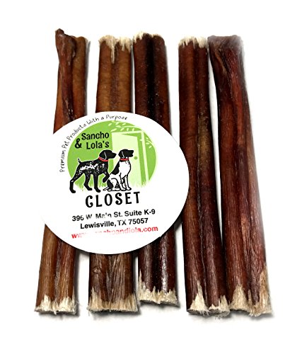 Sancho & Lola's Closet USA Black Angus Bully Sticks for Dogs-6-Inch STANDARD 5PK Gourmet Small Batch Grain-Free Rawhide-Free Pizzle Dog Chews - No Odor - Thumbnail 3
