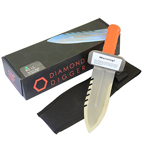 Deteknix 1V_1503.102 Quest Diamond Digger Right Side Serrated Digging Tool w/Sheath, Orange