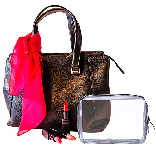 image for Pangda 5 Pack Clear PVC Zippered Toiletry Carry Pouch Portable Cosmeti