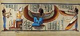 PHARAOH ISIS WINGED WITH MAAT ORIGINAL HAND PAINTED PAPYRUS 32
